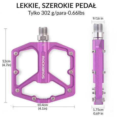 Pedały Rowerowe Pedały z Aluminium  9/16 Cala