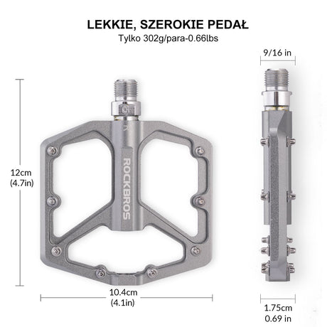Pedały Rowerowe Pedały z Aluminium  9/16 Cala