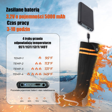 Podgrzewane Skarpety Na Baterie -JRWZ-5805A
