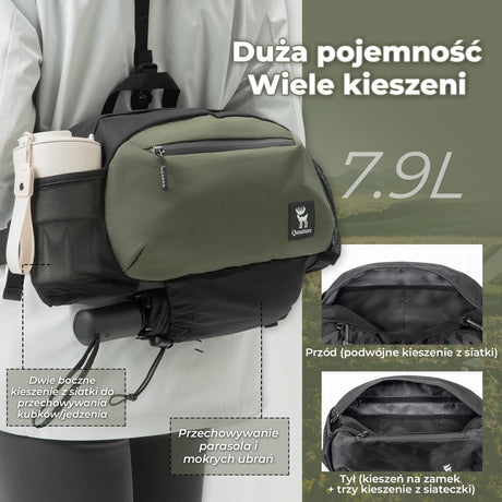 Qunature Qunature Lekka Torba Outdoorowa Plecak I Nerka W Jednym 7,9l-YB003 Plecaki