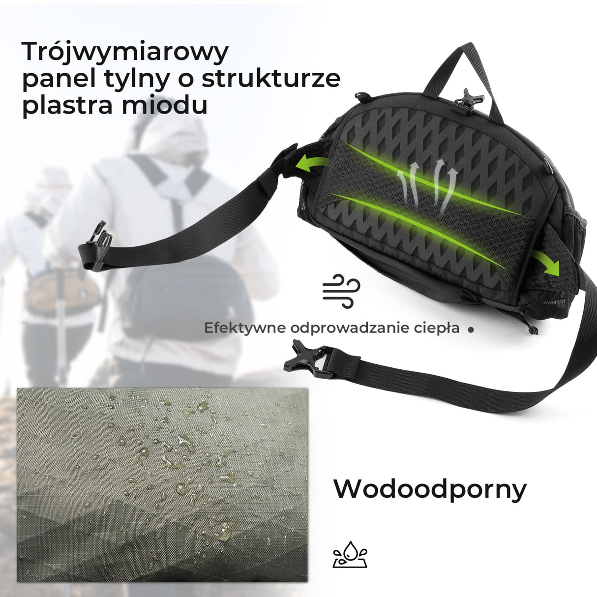 Qunature Qunature Lekka Torba Outdoorowa Plecak I Nerka W Jednym 7,9l-YB003 Plecaki