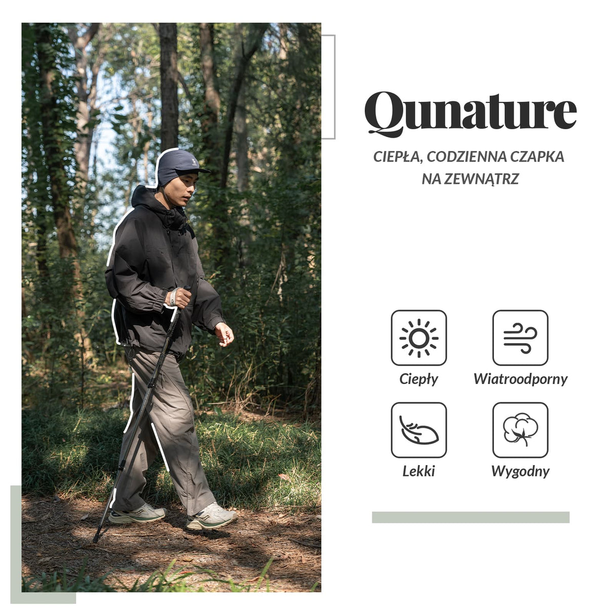 Qunature Qunature Czapka Zimowa z Fleece z Ochroną Uszu-M009 Czapki