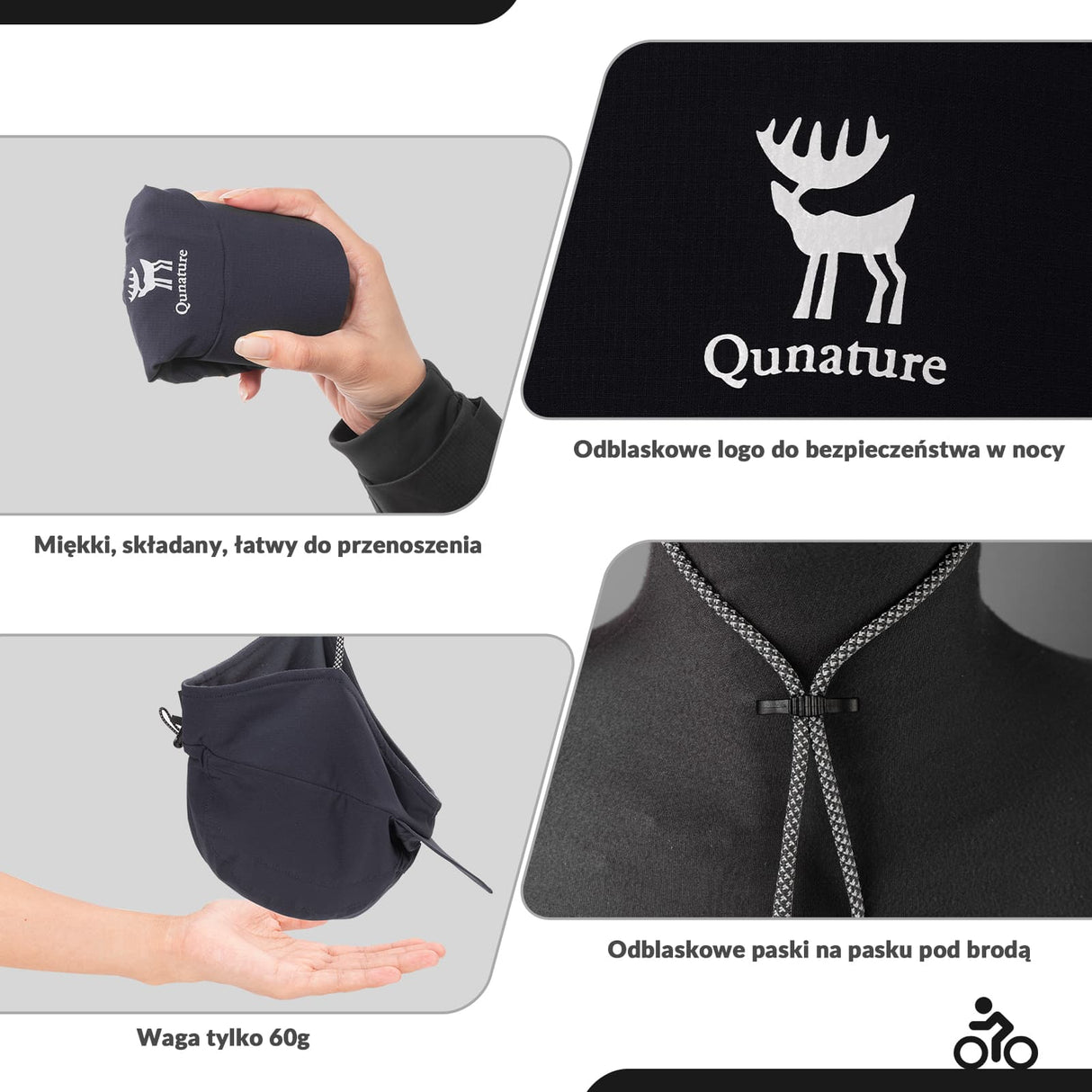 Qunature Qunature Czapka Zimowa z Fleece z Ochroną Uszu-M009 Czapki