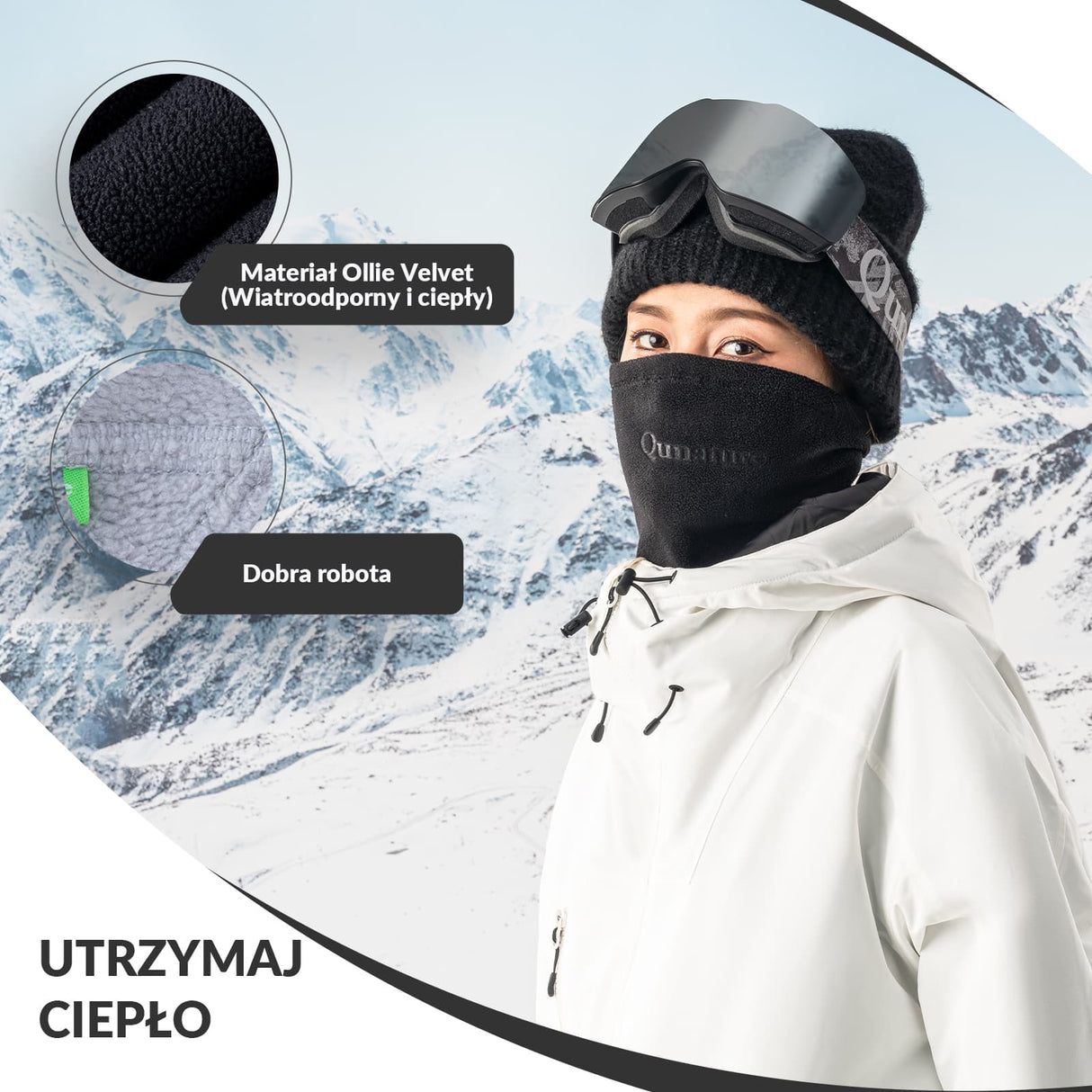 ROCKBROS Qunature Dwustronny Polarowy Ocieplacz na Twarz i Szyję -014-WB023 Osłony twarzy