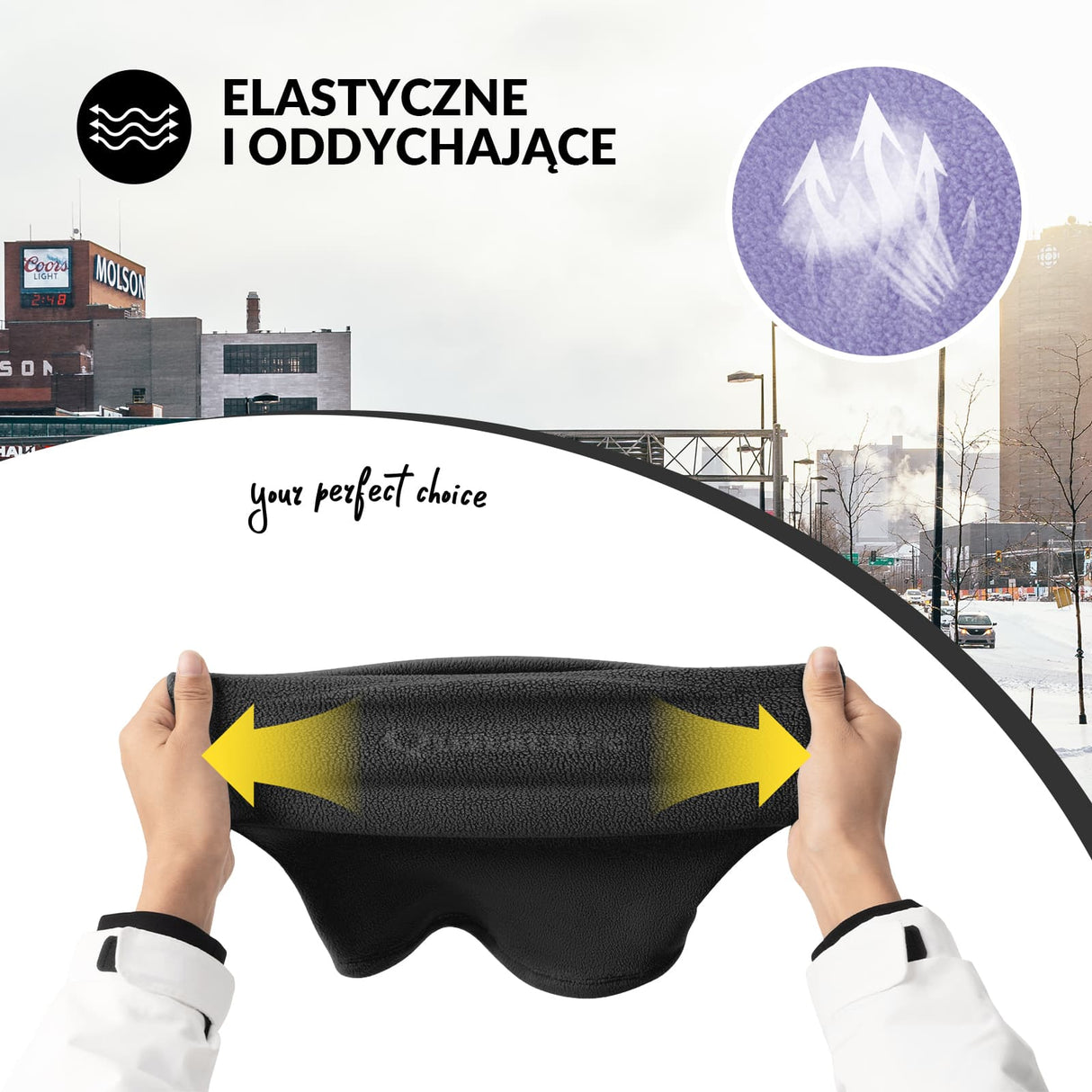 ROCKBROS Qunature Dwustronny Polarowy Ocieplacz na Twarz i Szyję -014-WB023 Osłony twarzy