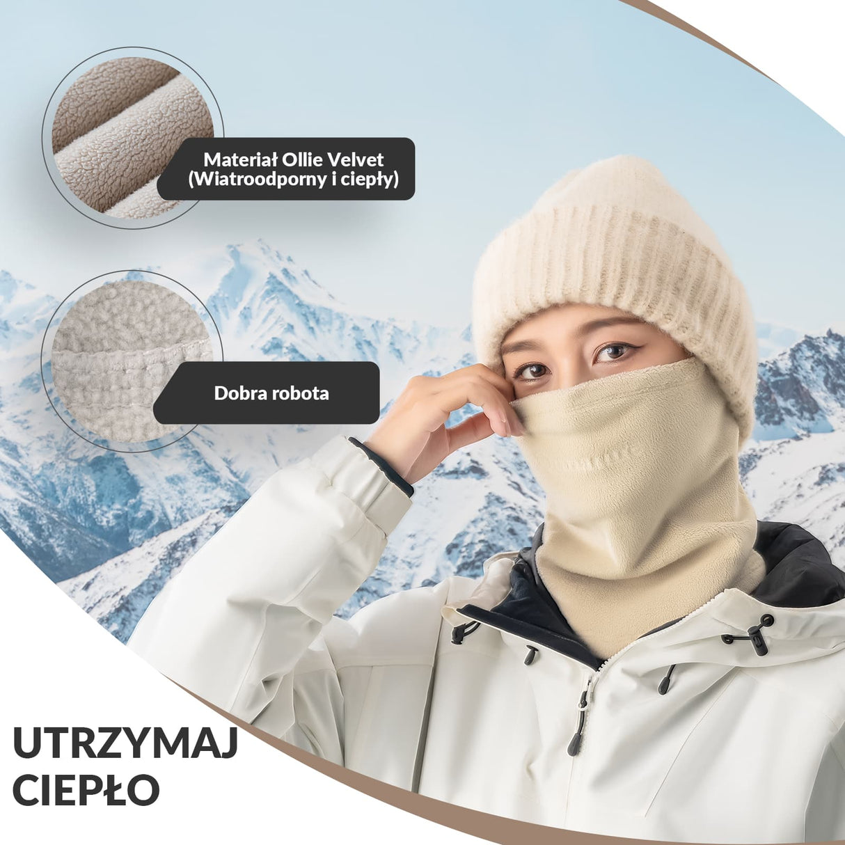 ROCKBROS Qunature Dwustronny Polarowy Ocieplacz na Twarz i Szyję -014-WB023 Osłony twarzy