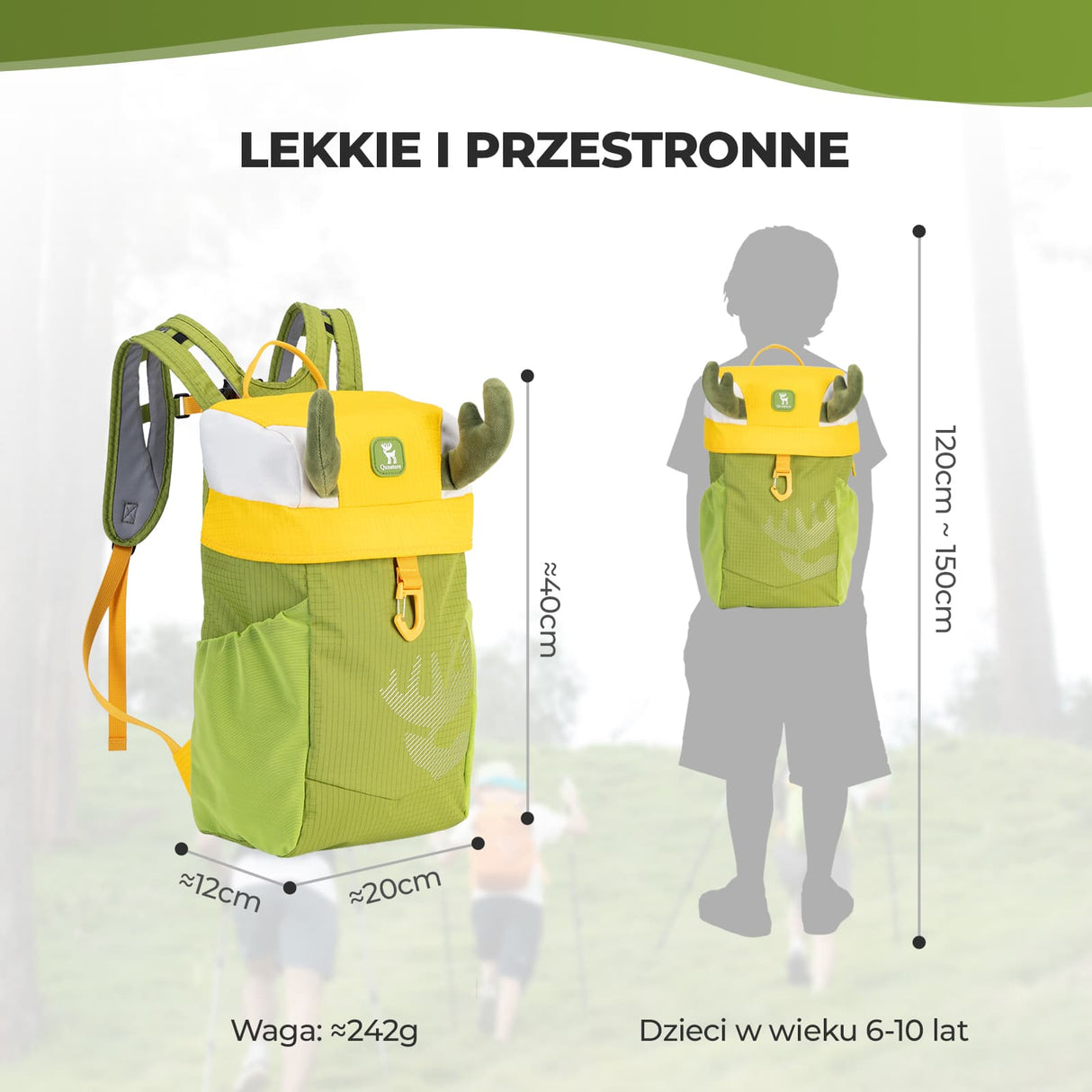 Qunature Plecak Podróżny Dla Dzieci z Motywem Renifera 8L-H68 Plecaki