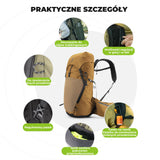 Qunature Qunature Plecak Trekkingowy 25 L z Odpinaną Kieszenią I Dostępem Bocznym-H64 Qunature-Wędrówki