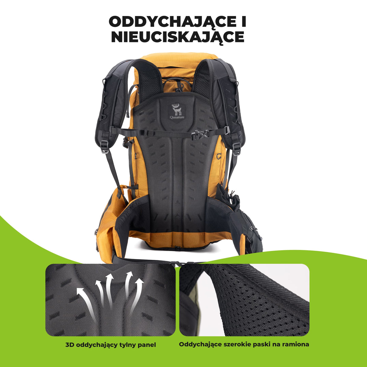 Qunature Qunature Plecak Trekkingowy 25 L z Odpinaną Kieszenią I Dostępem Bocznym-H64 Qunature-Wędrówki