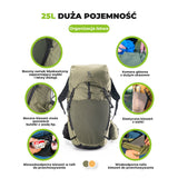 Qunature Qunature Plecak Trekkingowy 25 L z Odpinaną Kieszenią I Dostępem Bocznym-H64 Qunature-Wędrówki