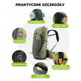 Qunature Qunature Plecak Trekkingowy 25 L z Odpinaną Kieszenią I Dostępem Bocznym-H64 Qunature-Wędrówki