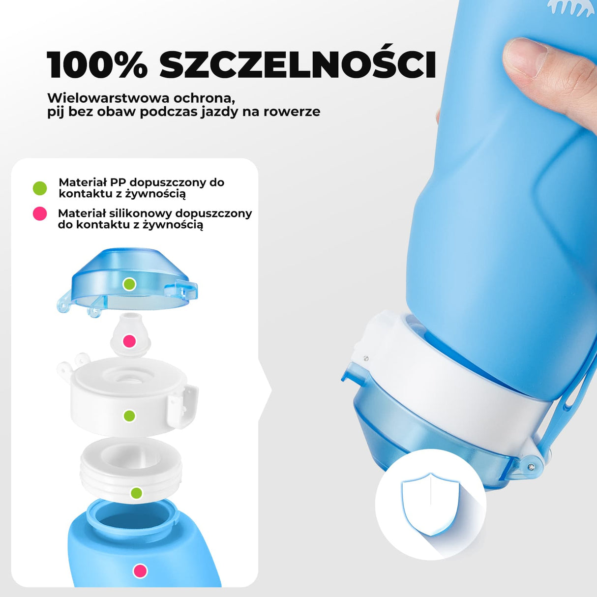 ROCKBROS Qunature Składany Miękki Bidon Z Ukośnym Ustnikiem 700 ml Bidony