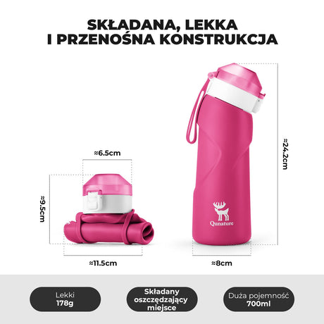 ROCKBROS Qunature Składany Miękki Bidon Z Ukośnym Ustnikiem 700 ml Bidony