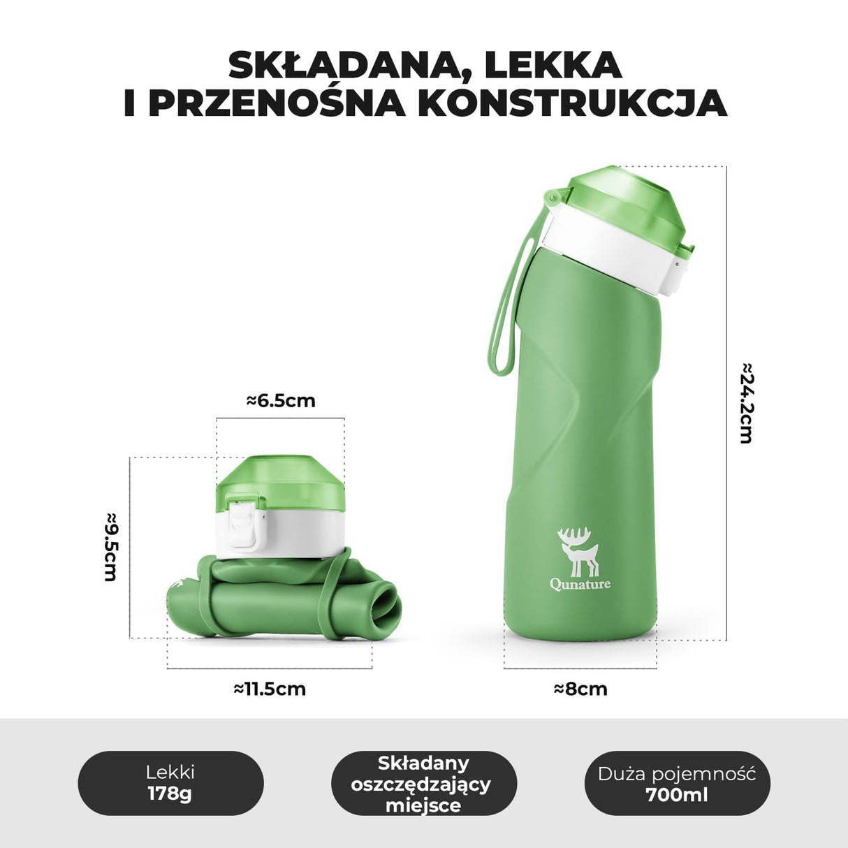 ROCKBROS Qunature Składany Miękki Bidon Z Ukośnym Ustnikiem 700 ml Bidony