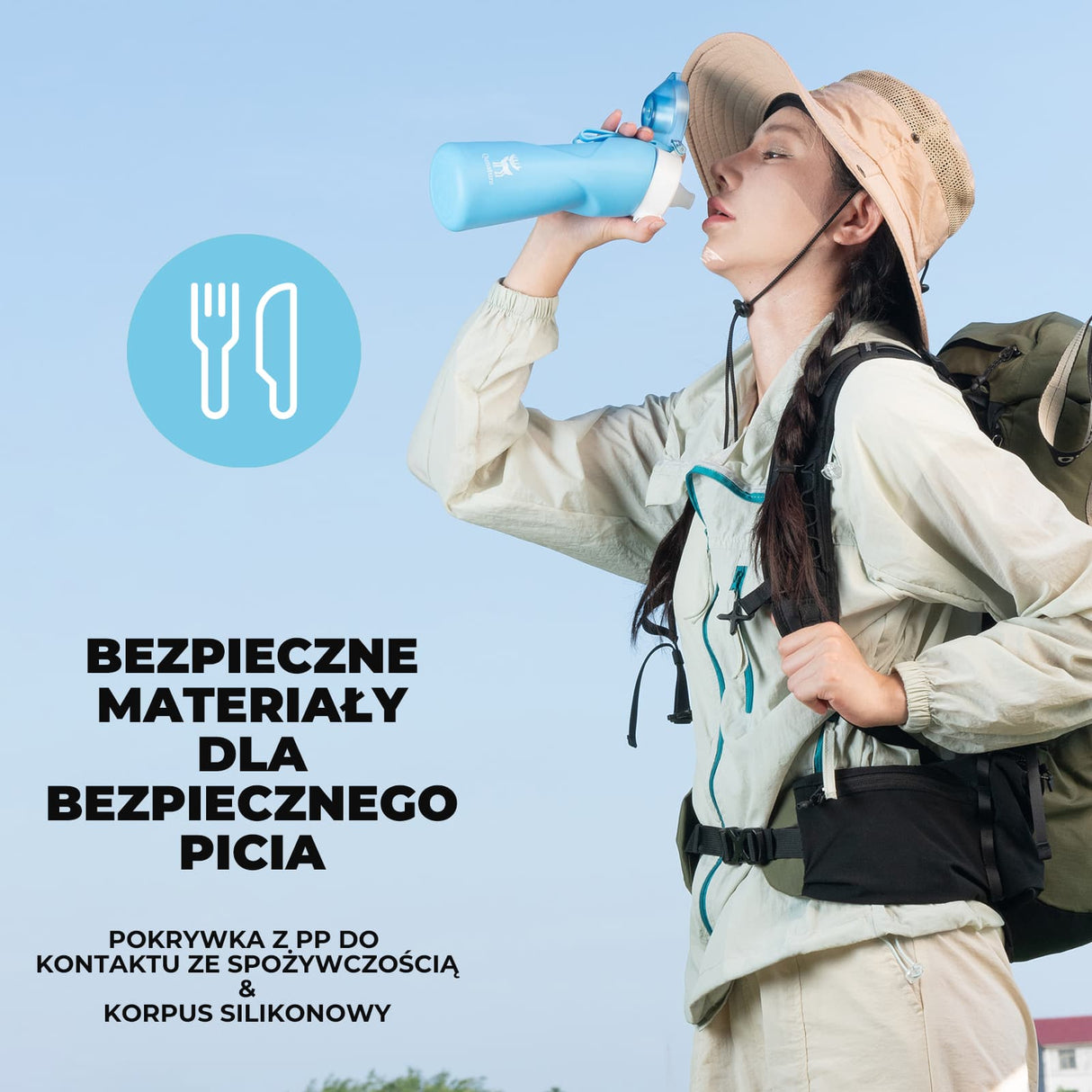 ROCKBROS Qunature Składany Miękki Bidon Z Ukośnym Ustnikiem 700 ml Bidony