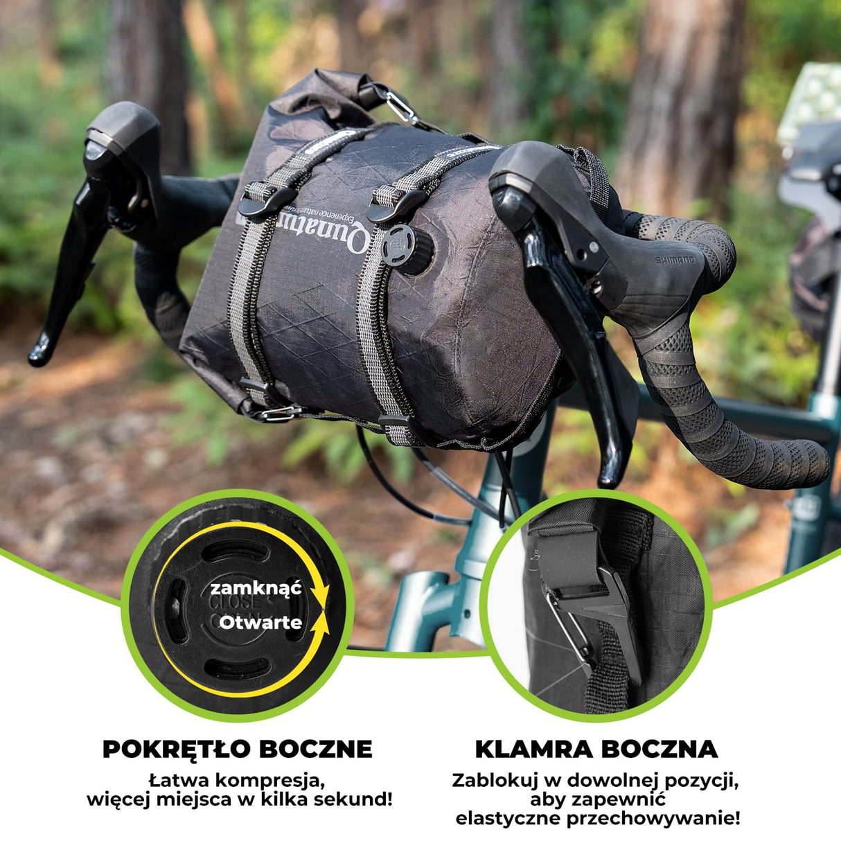 Qunature Qunature Bikepacking Wodoszczelna Torba na Kierownicę 6 L / 12 L Torba Przednia