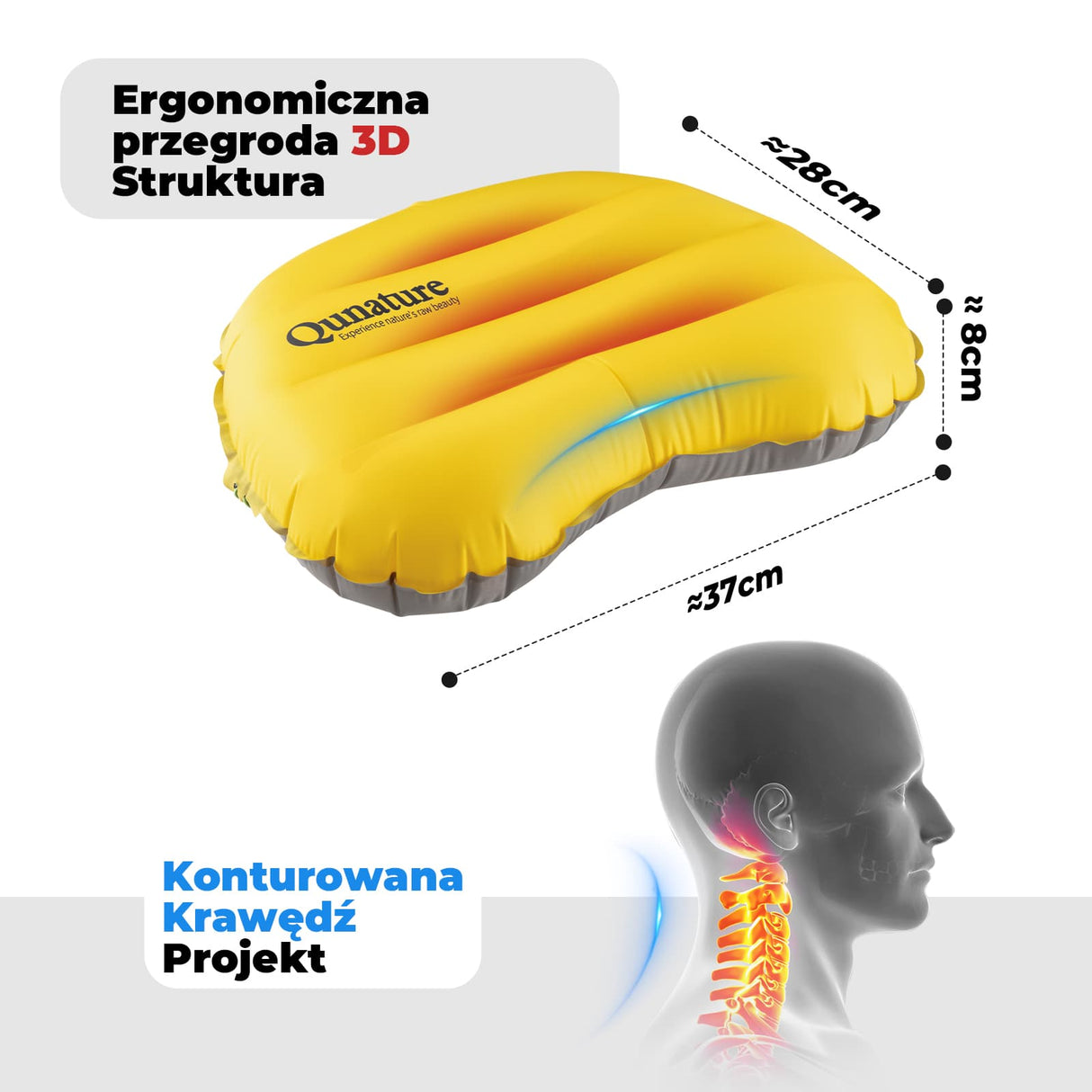 Qunature Qunature Ultralekka Dmuchana Poduszka Kempingowa Biwak
