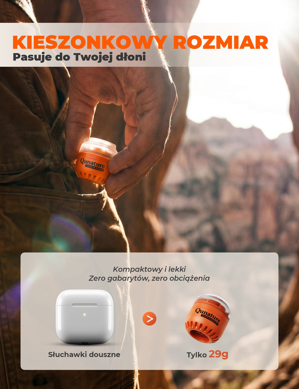 Qunature Qunature Mini Pompka Elektryczna Turystyczna 5kPa Biwak
