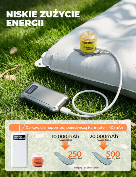 Qunature Qunature Mini Pompka Elektryczna Turystyczna 5kPa Biwak