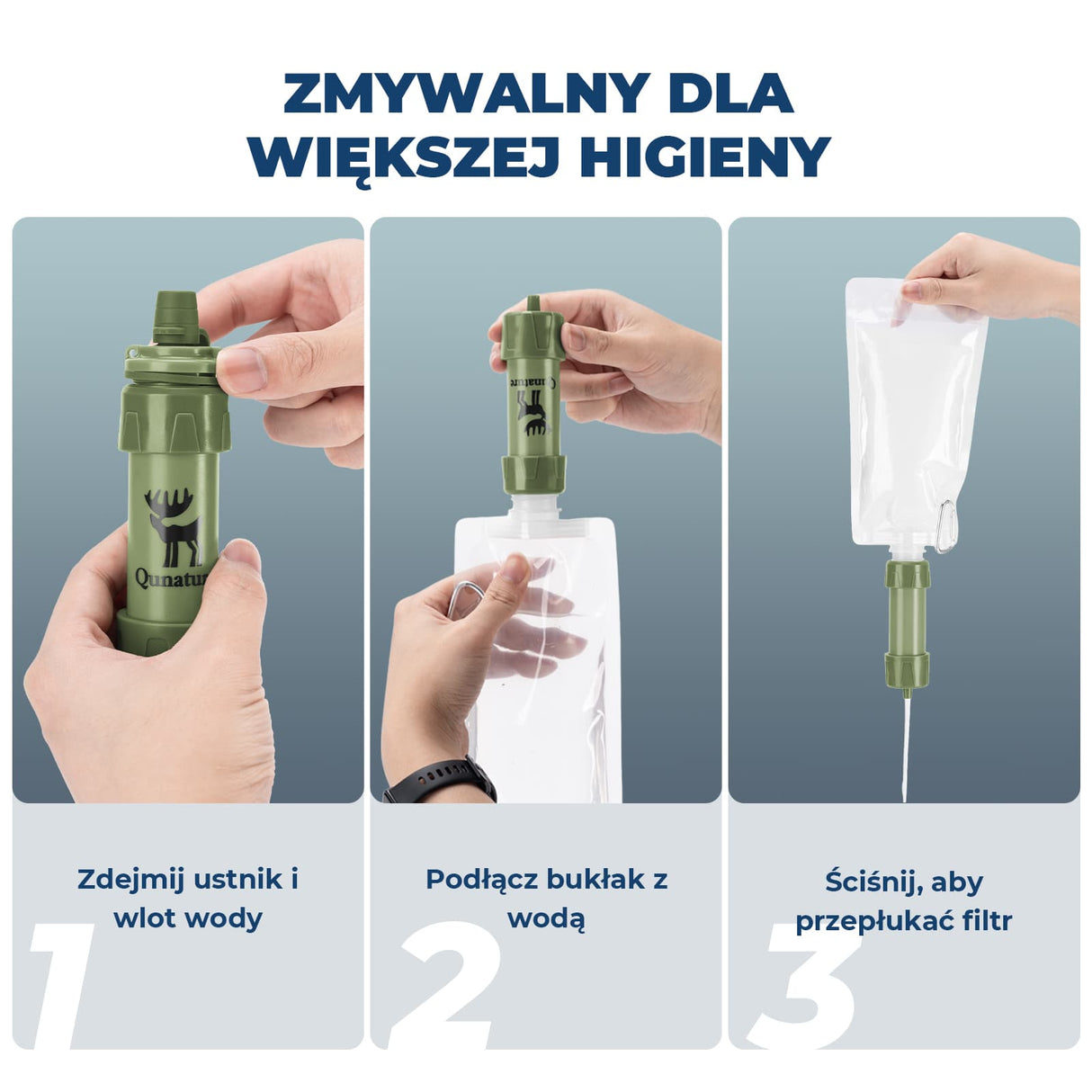 Qunature Turystyczny Filtr do Wody Słomka