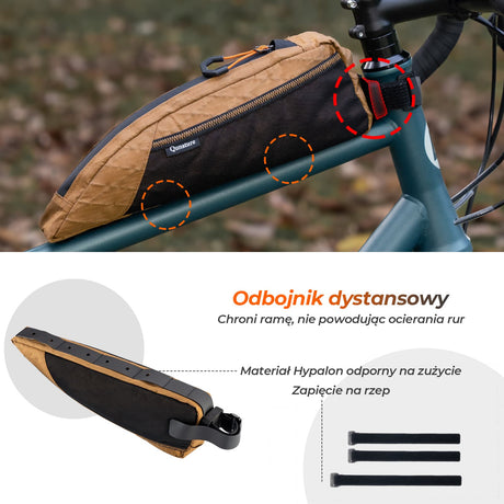 Qunature Qunature Torba na Górną Rurę Ramy – Pojemność 1L do Bikepackingu Torby na ramę