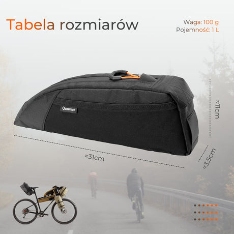 Qunature Qunature Torba na Górną Rurę Ramy – Pojemność 1L do Bikepackingu Torby na ramę