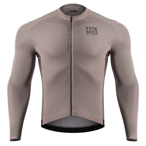 ROCKBROS ROAD TO SKY Koszulka Rowerowa Męska z Długim Rękawem na Wiosnę i Lato KoszulkiSzary European Size S