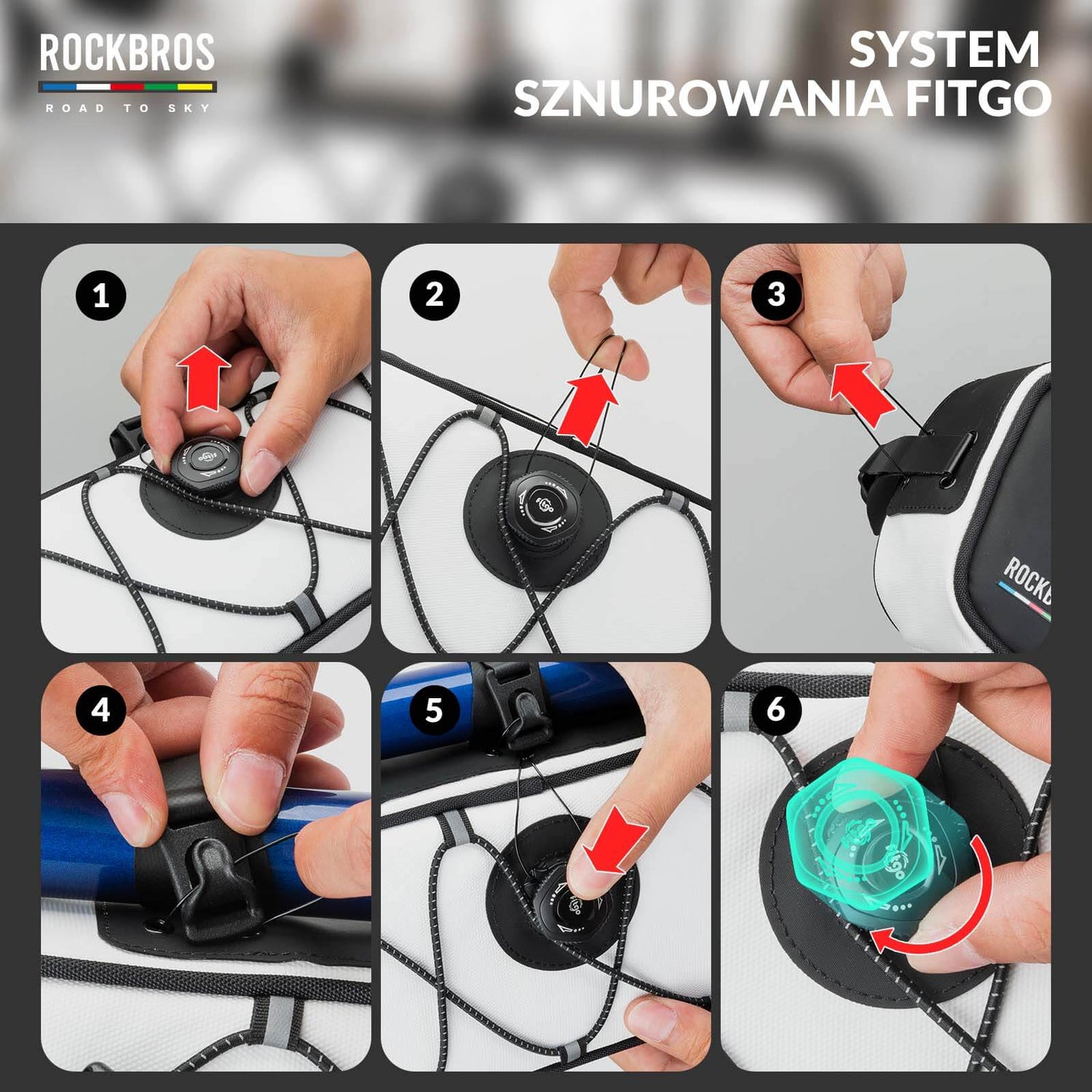 ROCKBROS ROAD TO SKY Torba Rowerowa pod Ramę Wodoodporna 2L Torby pod ramę