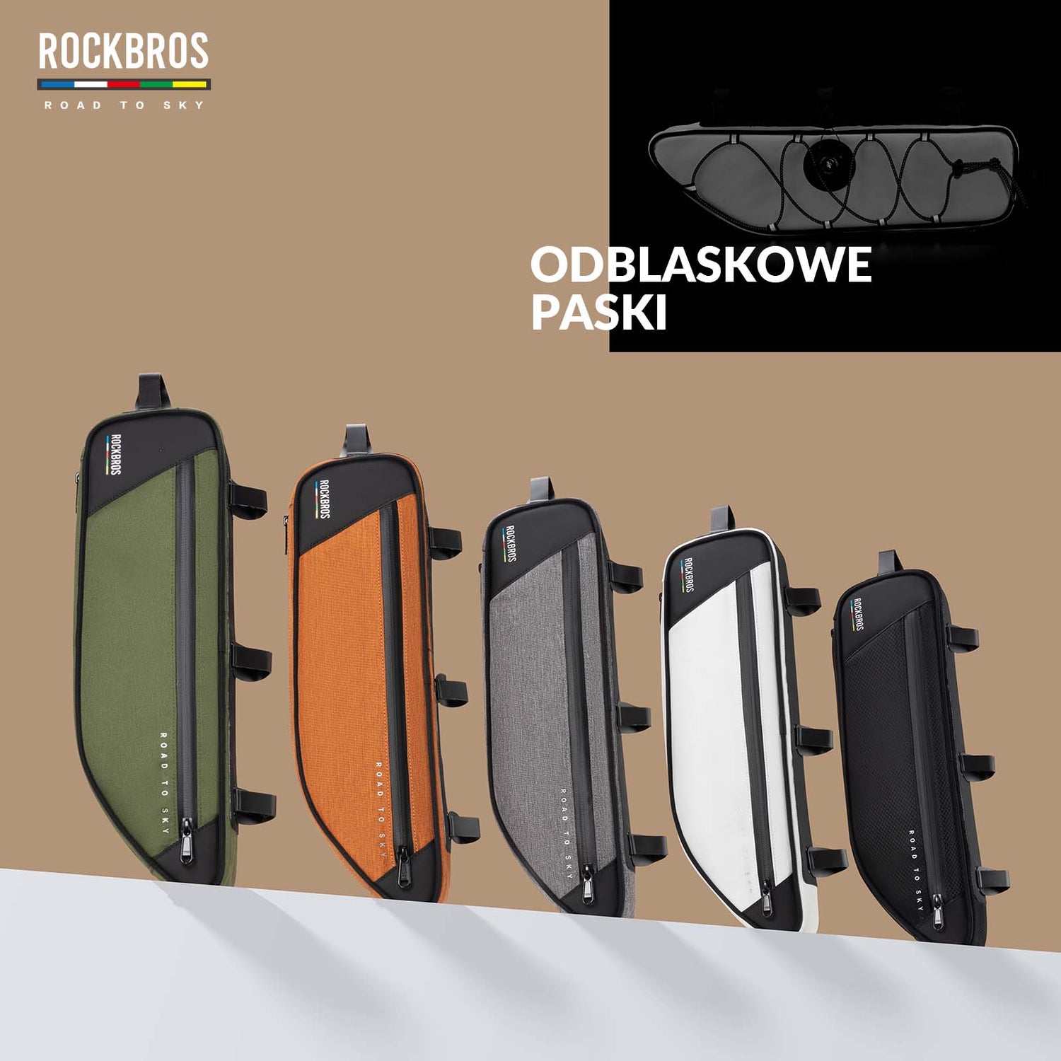 ROCKBROS ROAD TO SKY Torba Rowerowa pod Ramę Wodoodporna 2L Torby pod ramę