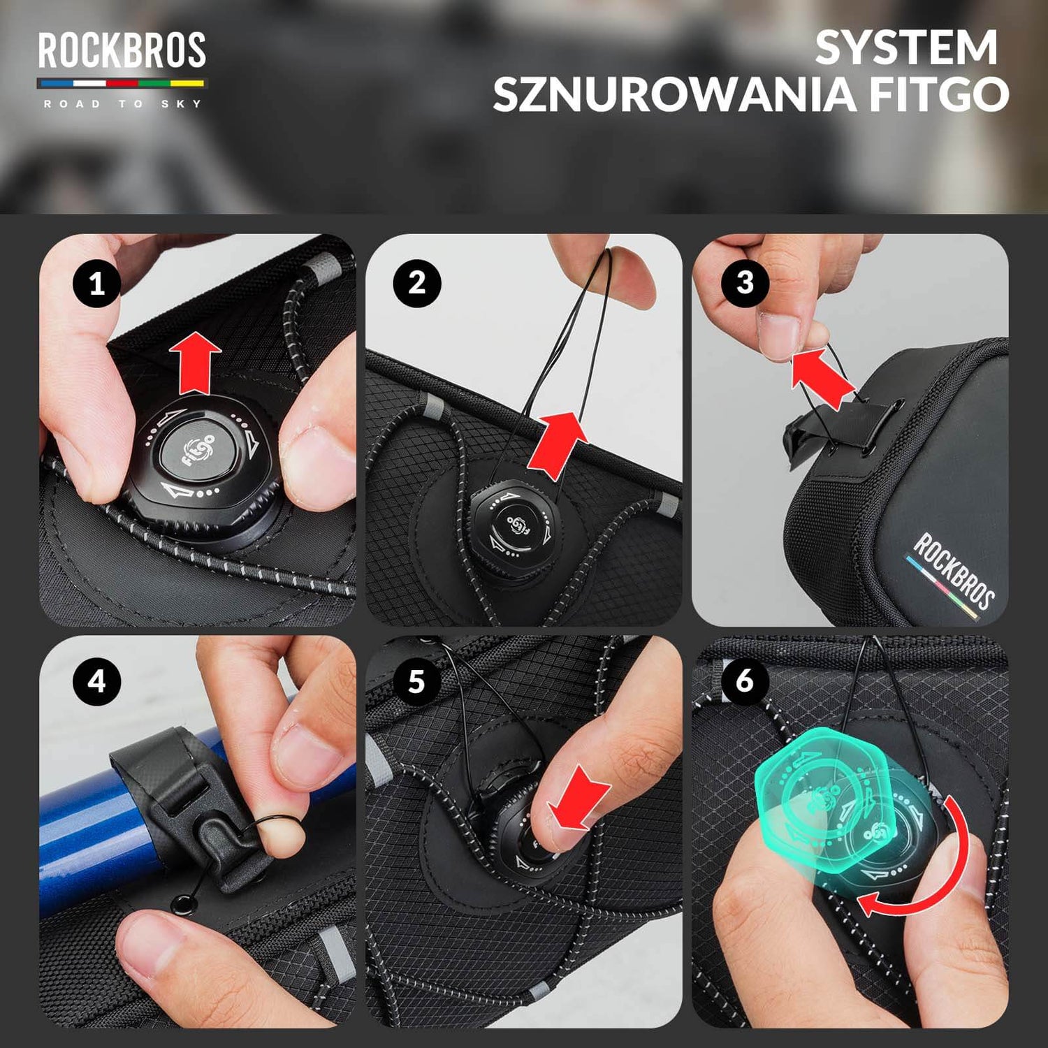 ROCKBROS ROAD TO SKY Torba Rowerowa pod Ramę Wodoodporna 2L Torby pod ramę