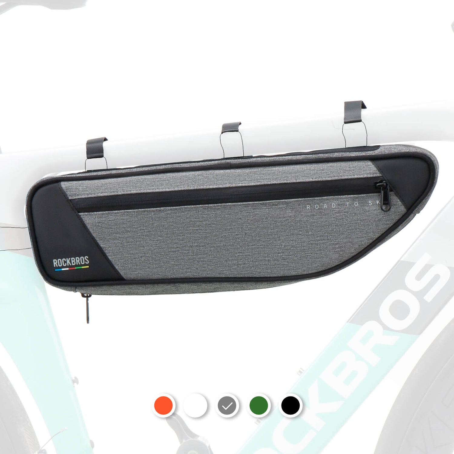 ROAD TO SKY Torba Rowerowa na Ramę Wodoodporna Odblaskowa 0,7L-Szary