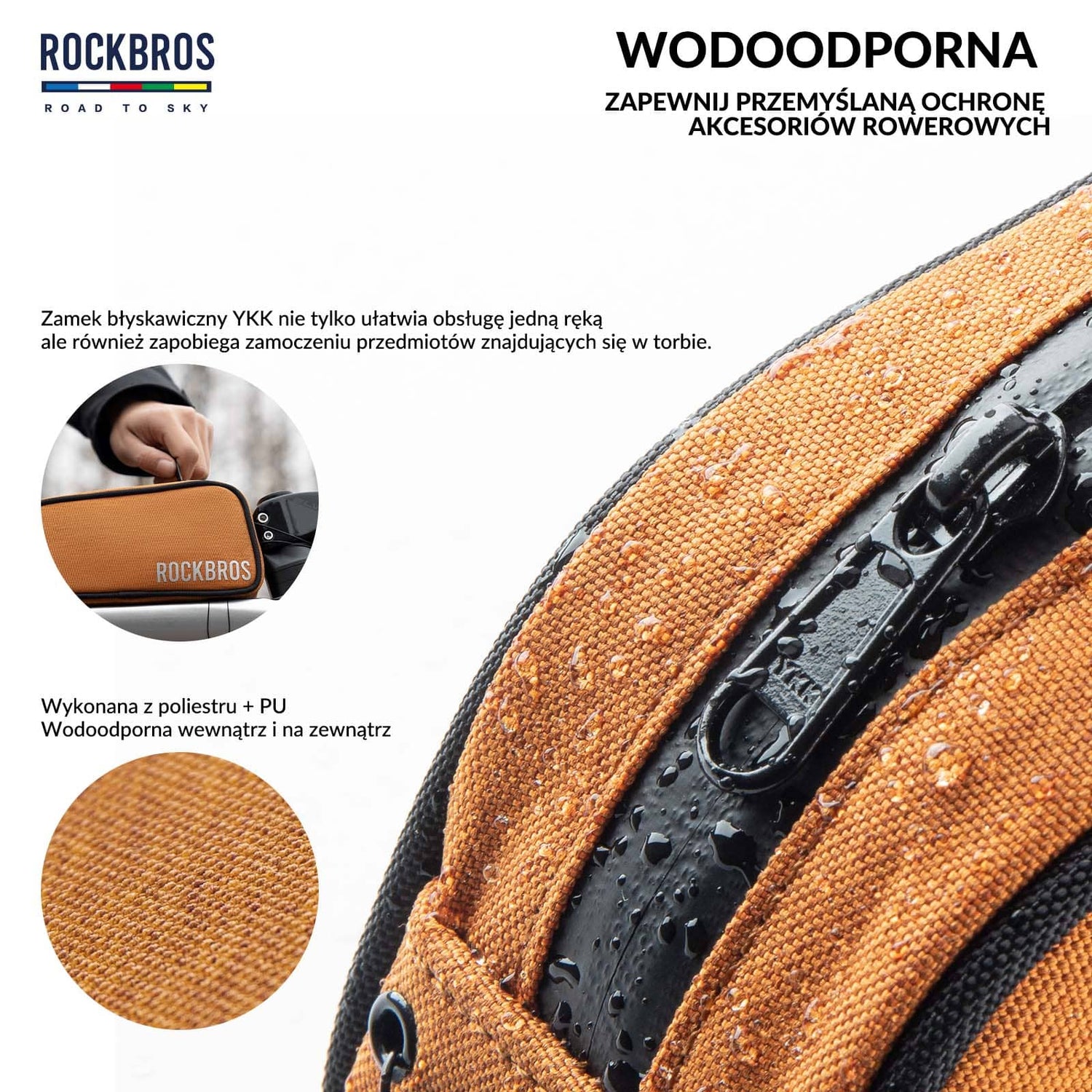 ROCKBROS ROAD TO SKY Torba Rowerowa na Ramę Wodoodporna 0,7L Torby na ramę