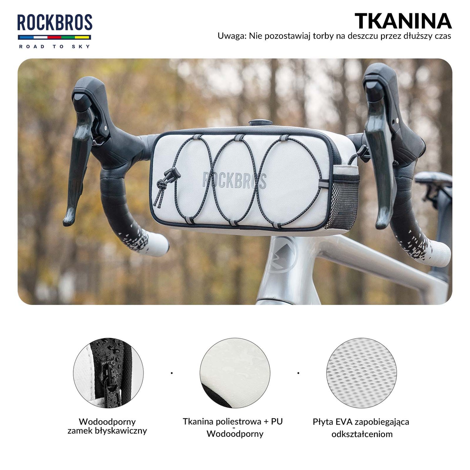 ROCKBROS ROAD TO SKY Torby na Kierownicę Rowerową Wodoodporna 1.9L Torby na kierownicę