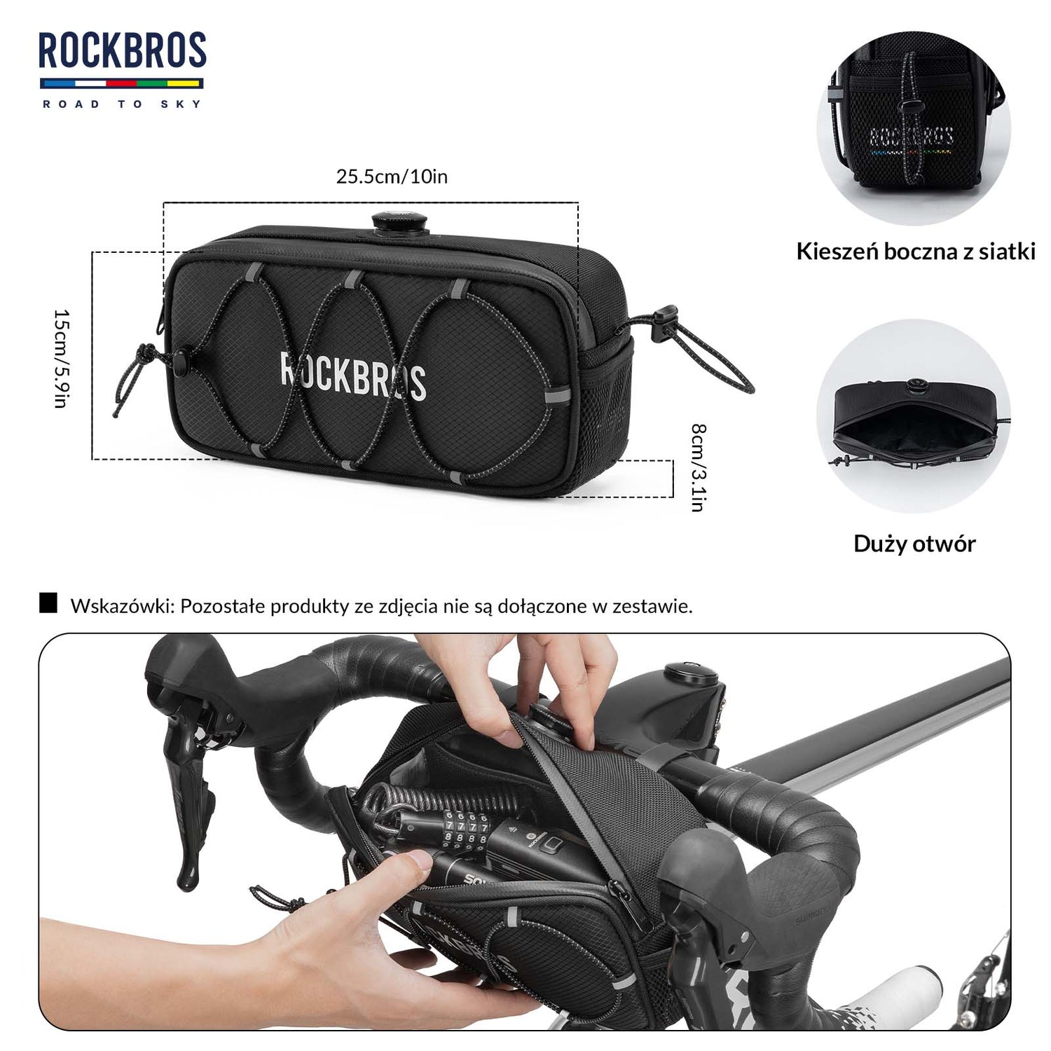 ROCKBROS ROAD TO SKY Torby na Kierownicę Rowerową Wodoodporna 1.9L Torby na kierownicę