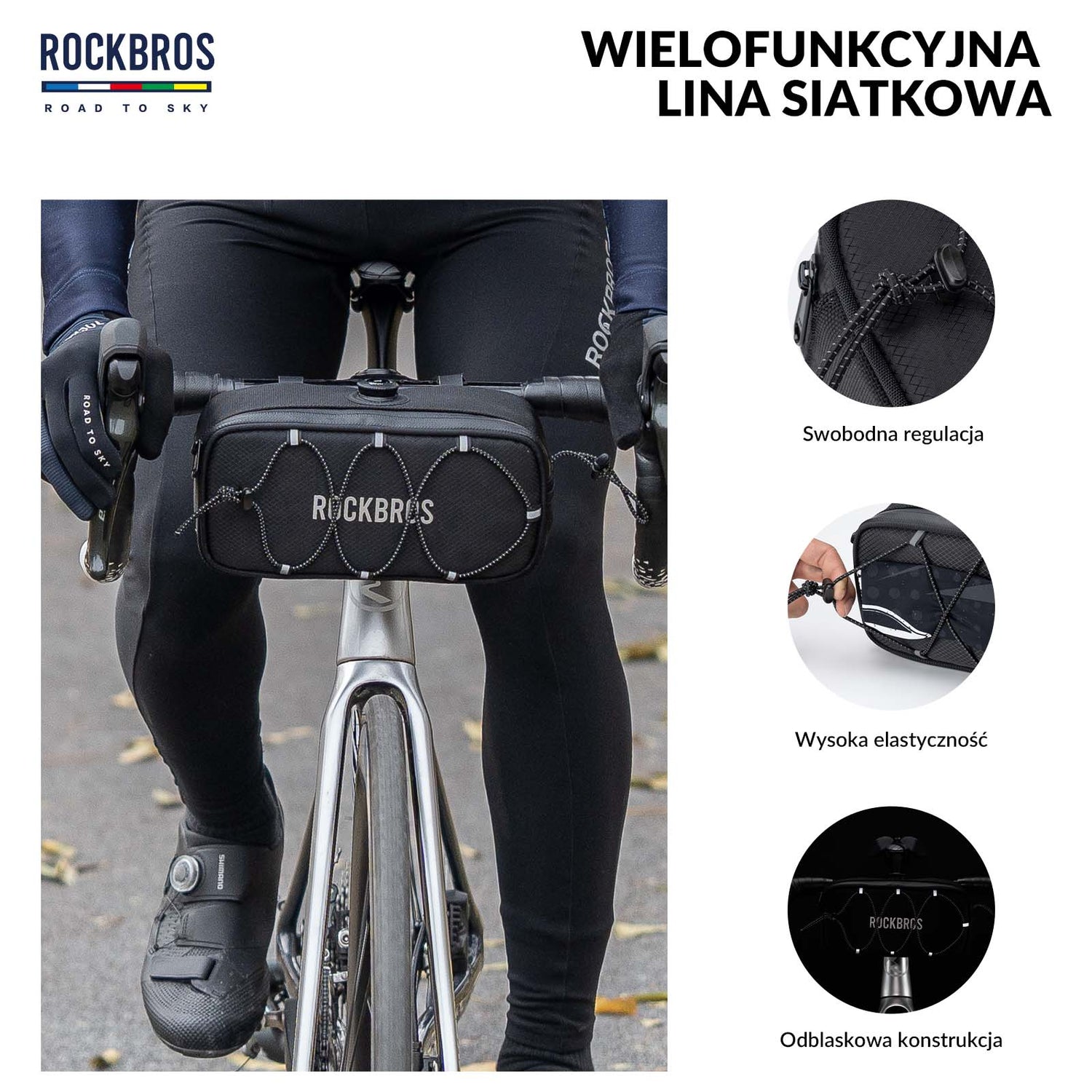 ROCKBROS ROAD TO SKY Torby na Kierownicę Rowerową Wodoodporna 1.9L Torby na kierownicę