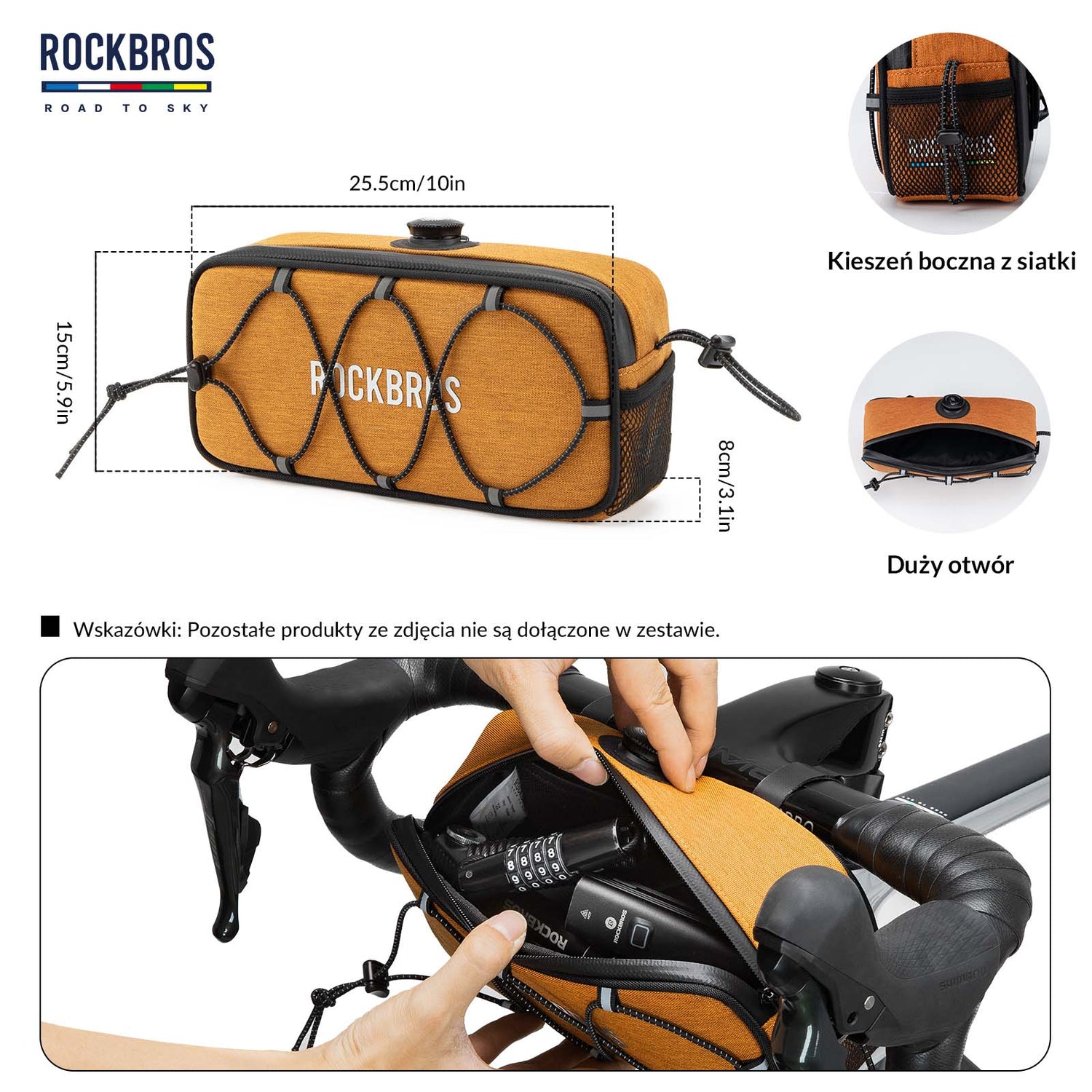 ROCKBROS ROAD TO SKY Torby na Kierownicę Rowerową Wodoodporna 1.9L Torby na kierownicę
