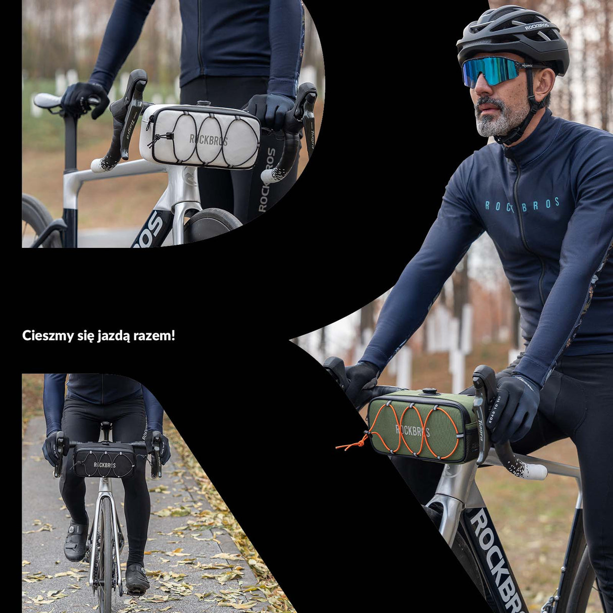 ROAD TO SKY Torby na Kierownicę Rowerową Wodoodporna Odblaskowa 1.9L