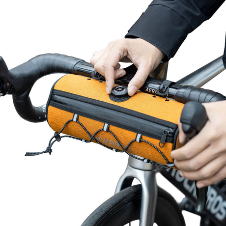 ROAD TO SKY Torby na Kierownicę Rowerową Wodoodporna Odblaskowa Stabilna 1,5L-Pomarańczowy