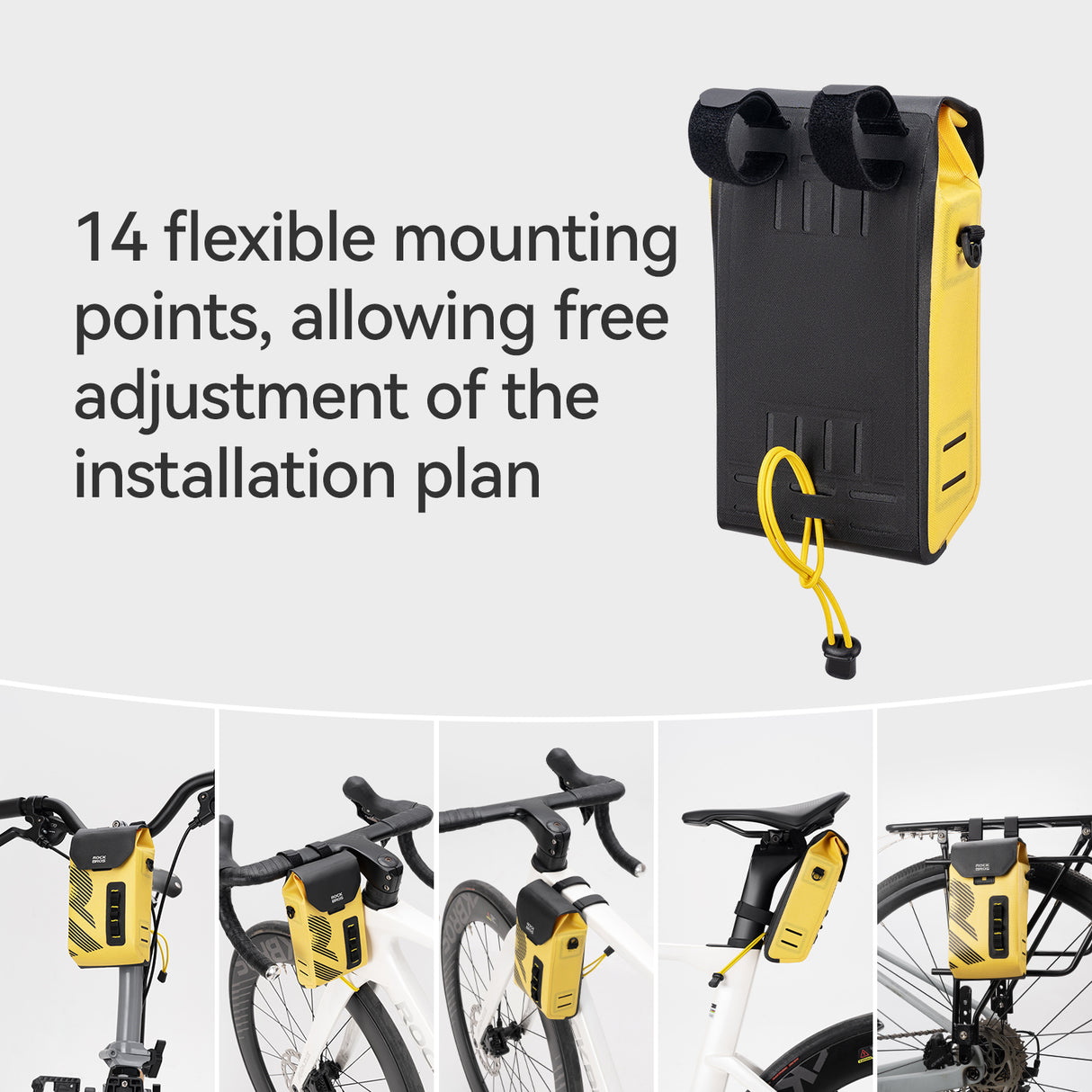 ROCKBROS 100% Wodoodporna Torba na Ramę 1,3L Szczelna i Trwała-AS-160 Torby na kierownicę
