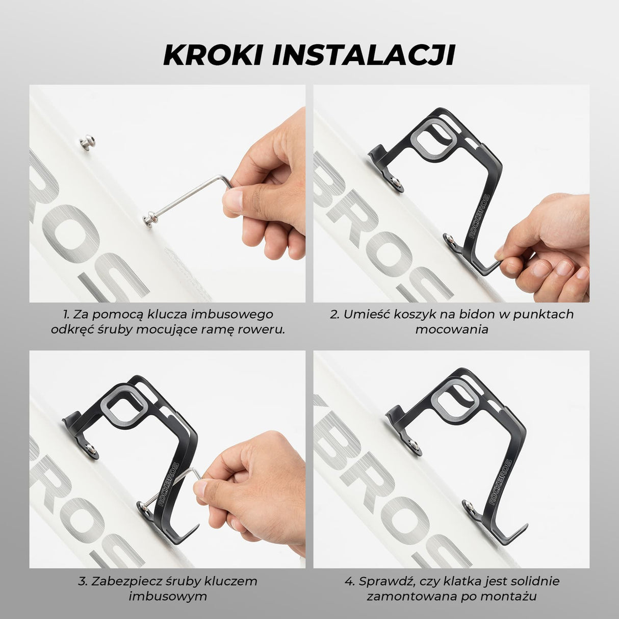 ROCKBROS Aluminiowy Koszyk na Bidon Ultra Lekki i Wytrzymały-BBC2504 Uchwyty na bidon