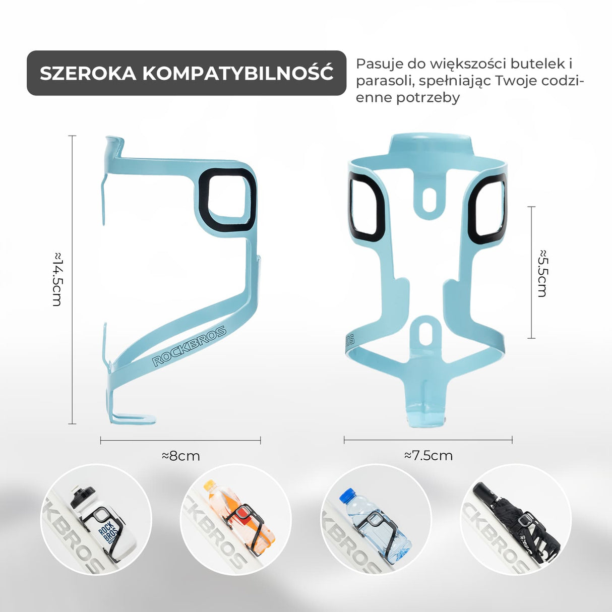 ROCKBROS Aluminiowy Koszyk na Bidon Ultra Lekki i Wytrzymały-BBC2504 Uchwyty na bidon