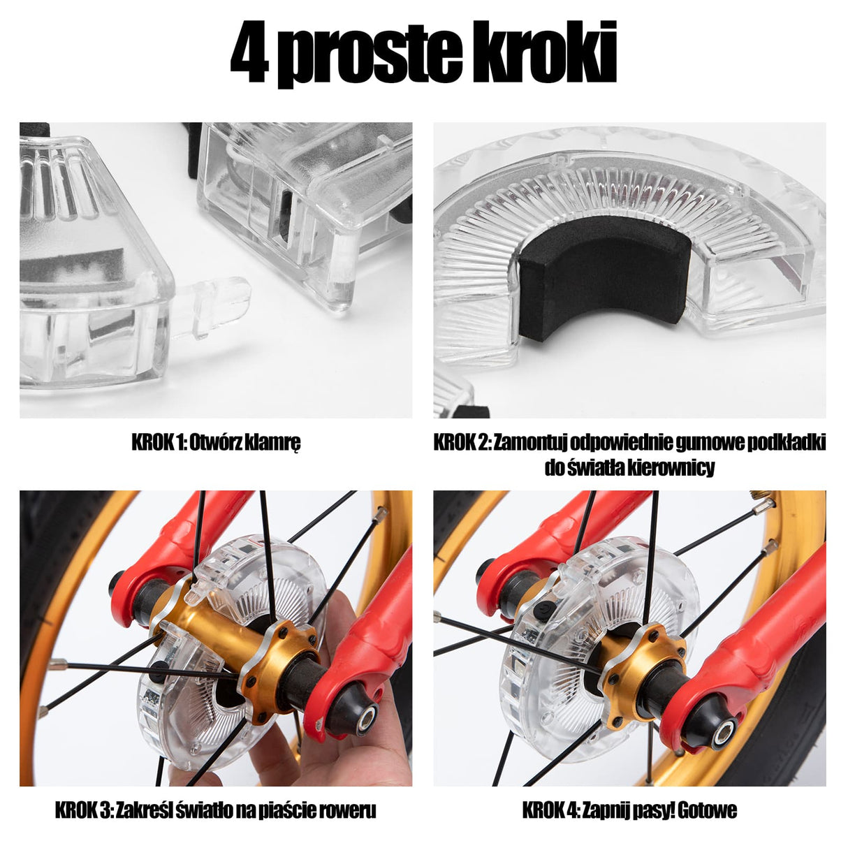 ROCKBROS Światło Koła Rowerowego USB-Ładowalna, Wodoodporna Lampa Do Obręczy Światła rowerowe