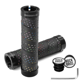 ROCKBROS Chwyty Rowerowe 22,2 mm z Podwójną Blokadą-GR0112 Rączki roweroweCzarny