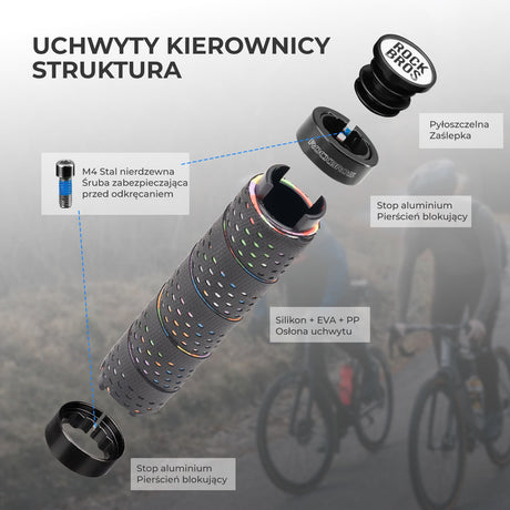 ROCKBROS Chwyty Rowerowe 22,2 mm z Podwójną Blokadą-GR0112 Rączki rowerowe