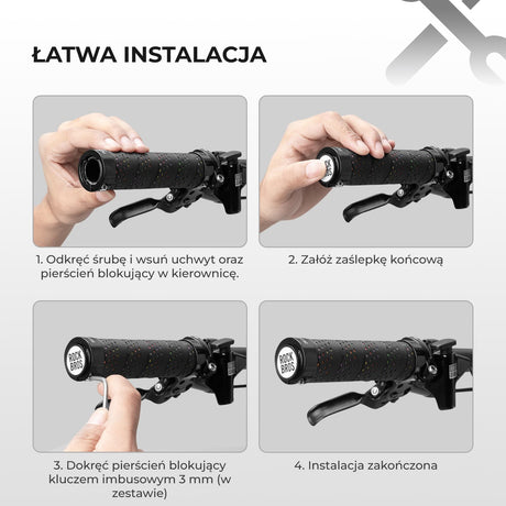 ROCKBROS Chwyty Rowerowe 22,2 mm z Podwójną Blokadą-GR0112 Rączki rowerowe