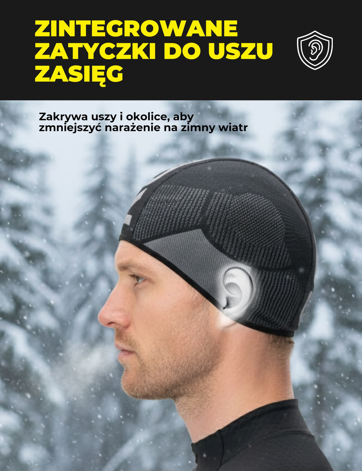 ROCKBROS Czapka Rowerowa Zimowa Z Ochroną Uszu-LF25770 Czapki