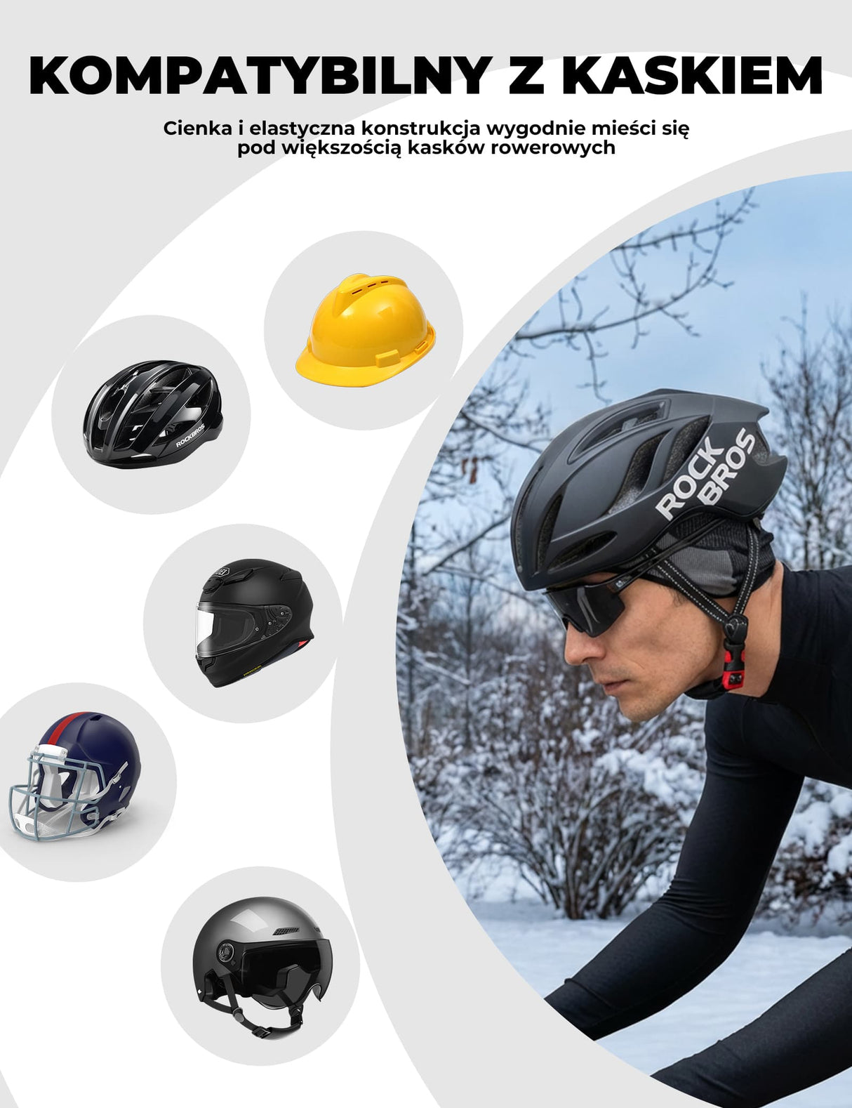 ROCKBROS Czapka Rowerowa Zimowa Z Ochroną Uszu-LF25770 Czapki