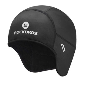 ROCKBROS ROCKBROS Czapka Zimowa Wiatroszczelna z Otworami na Okulary Unisex Czarna/Szara CzapkiCzarna