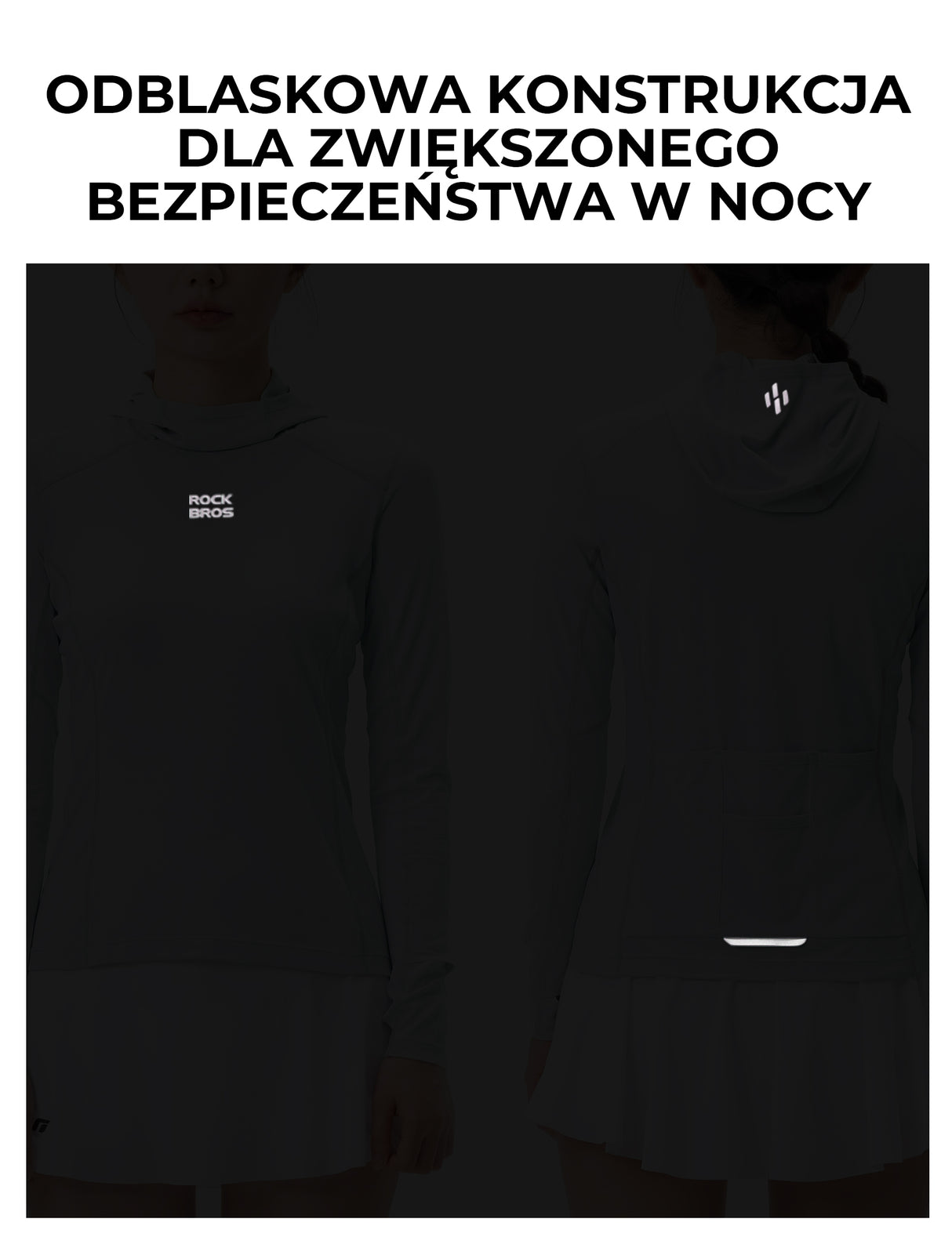 ROCKBROS Damska Bluza Rowerowa Z Kapturem UPF 50+ -YPW078-1 Koszulki