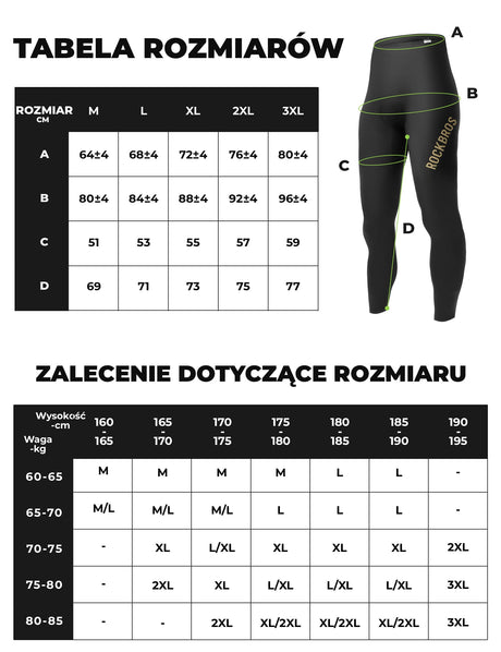 ROCKBROS Męskie Długie Legginsy Kolarskie Bezszwowe, Szybkoschnące-YDCK008 Getry